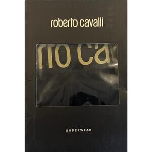 13-60 ROBERTO CAVALLI Men's NWT 95% Cotton Underwear Boxer Brief Trunks Black XS
